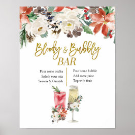 Poster Natal Winter Floral Bloody and Bubble Bar