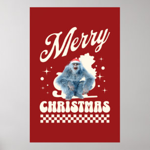 Poster Natal Yeti Divertido Humor de Férias