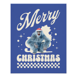 Pôster Natal Yeti Divertido Humor de Férias