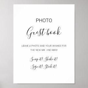 Poster Natasha Simple Photo Guest Book Weding Sign