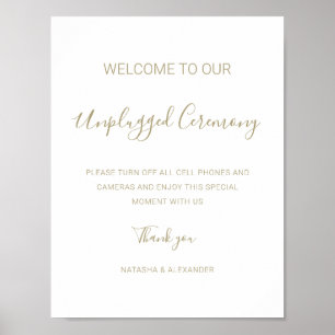Poster Natasha Unplugged Ceremony Dourado Sign