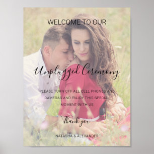 Poster Natasha Unplugged Ceremony Foto Sinal de Casamento