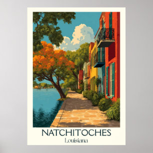 Poster Natchitoches Louisiana Vintage Arte Histórica de R
