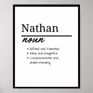 Poster Nathan, Definição de Nome Personalizado Masculino