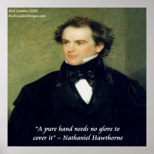 Poster Nathaniel Hawthorne Pure Mãos Pura Sabedoria Post