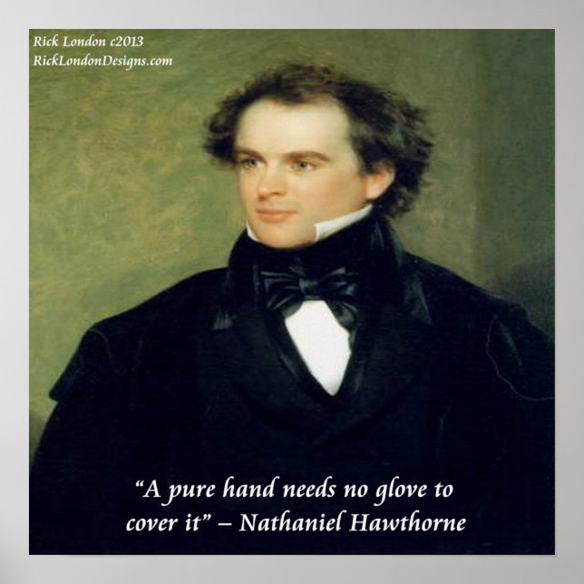 Poster Nathaniel Hawthorne Pure Mãos Pura Sabedoria Poste (Frente)