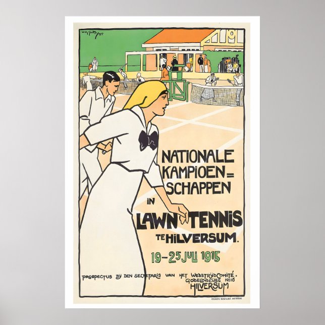 Poster National Championships in Lawn Tennis in Hilversum (Frente)