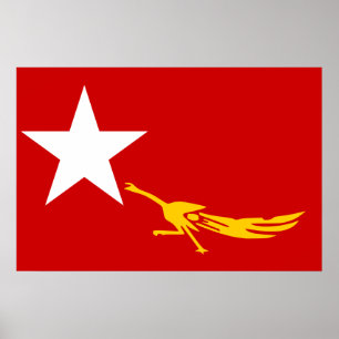 Poster National League For Democracy, Myanmar flag