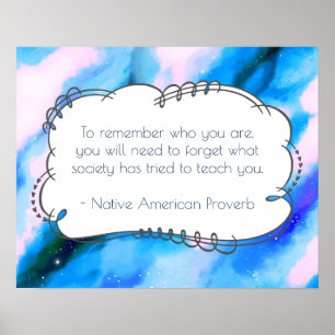 Pôster Native American Proverb Inspirational Wise Saying