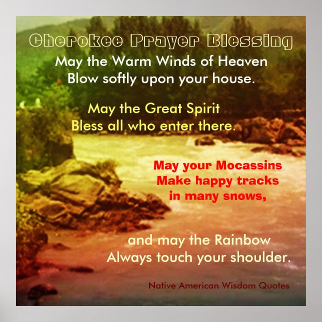 Pôster Native American Wisdom cita (Frente)