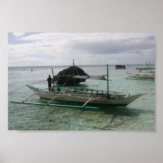 Poster Native Outrigger Boracay, Filipinas