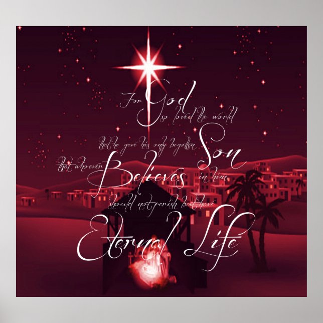 Poster Natividade João 3:16 (Frente)