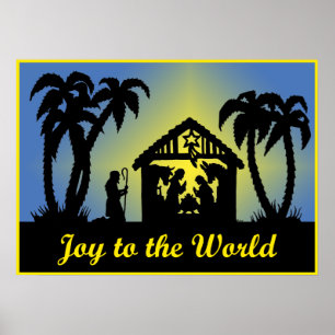 Poster Natividade Silhouette Joy to the World