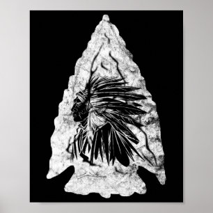 Poster Nativo de caça ao relíquia-chefe indiana Caçador d