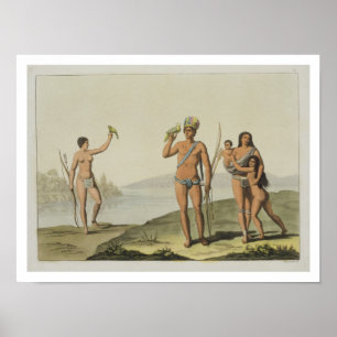 Pôster Nativos de Guyana (litho da cor)