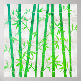 Poster Natural Abstrato Verde Russo Bamboo