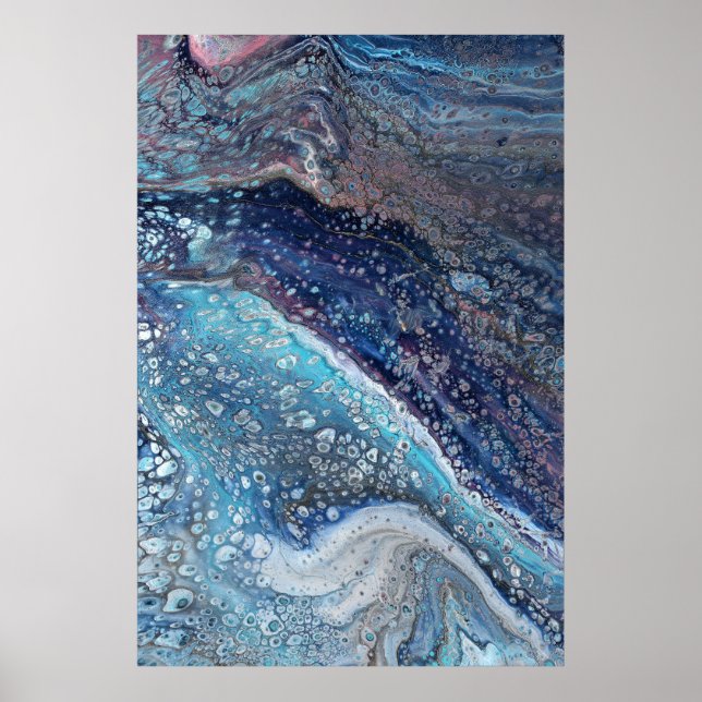 Poster Natural Attraction 2 Blue Geode Abstract Print (Frente)