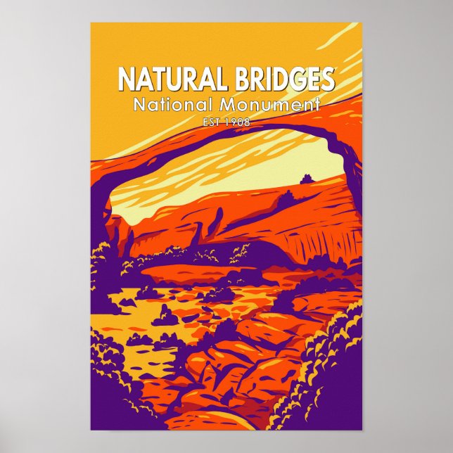 Poster Natural Bridges National Monument Utah Vintage (Frente)