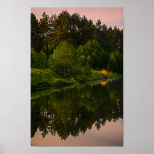 Poster Natural Landscape River Canal Belarus