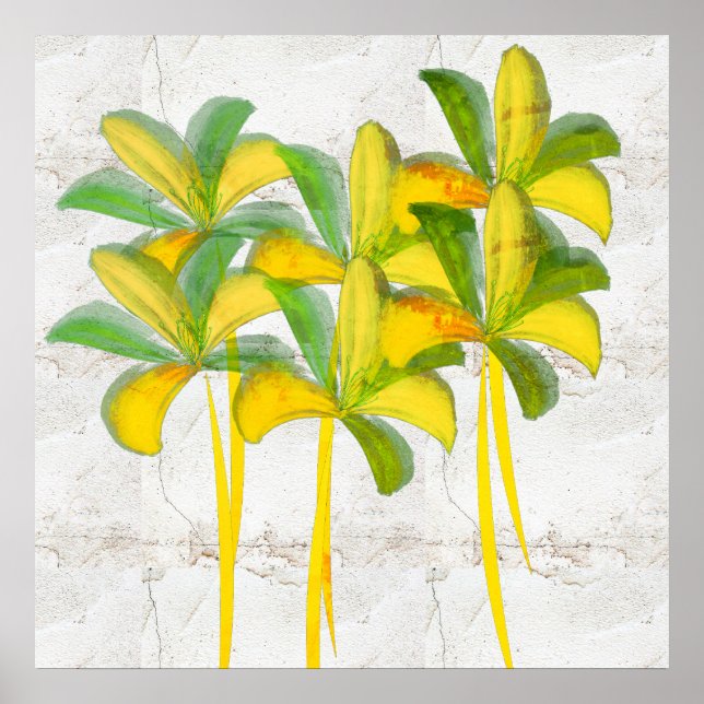 Poster Naturals Watercolor Lírios (Frente)