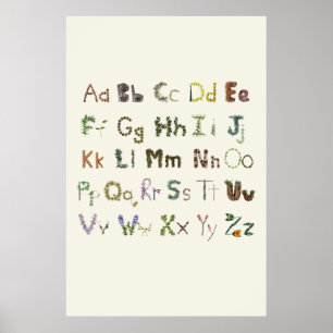 Poster Nature Alphabet Kids Botânico Explorando ABC