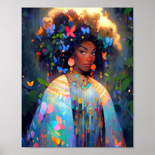 Poster Nature Goddese African American Fantasy Art