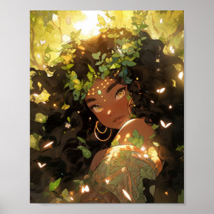 Poster Nature Goddese African American Fantasy Art