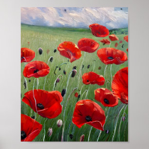 Poster Nature Red Poppies 