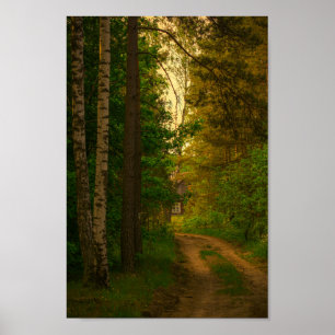 Poster Nature Village Rural Hut Forest Bielorrússia