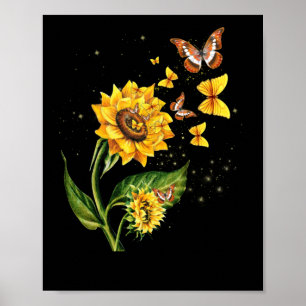 Poster Natureza Amarelo Flor Flor Flor Flor Borboleta Flo