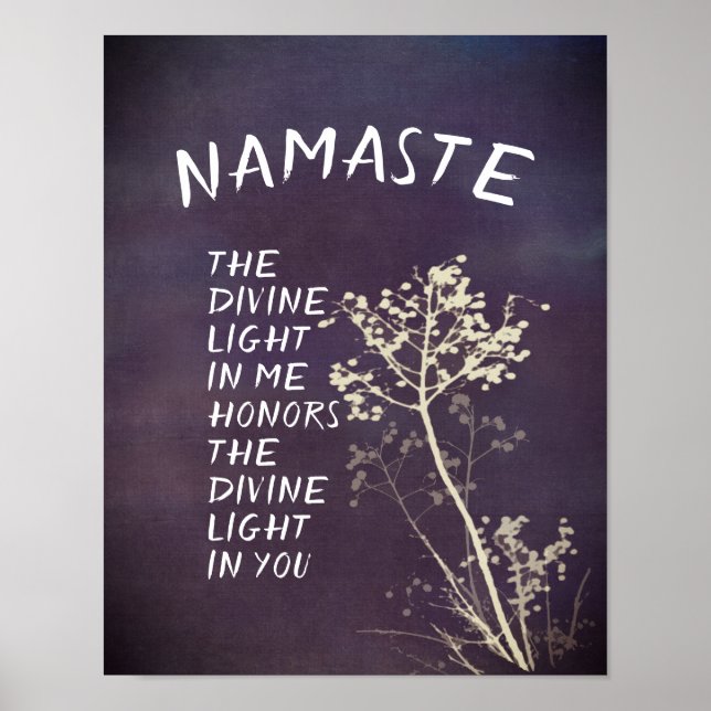 Poster natureza arte zen Namaste citar decor (Frente)
