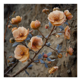 Pôster Natureza Cinemática: Ilustração Floral Dramática