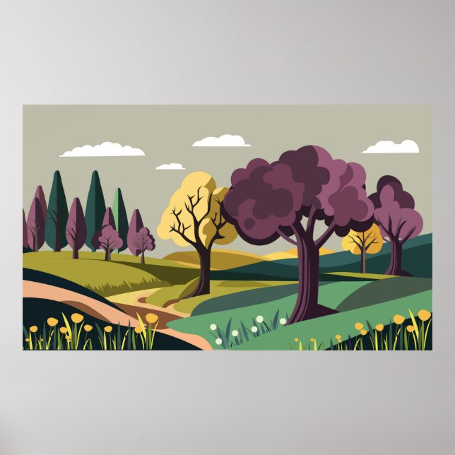 Poster Natureza com Árvores (Frente)