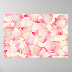 Poster Natureza do Flor Rosa. Natureza Preta De Aquarela.