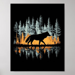 Poster Natureza do Lobo Gráfico das Camisetas legal - Uni