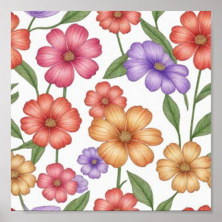 Poster Natureza e Parede Floral, Prina Botânica Serene