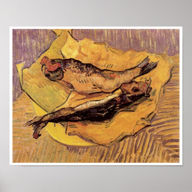 Poster Natureza Morta Bloaters e Alho por Vincent van Gog (Frente)