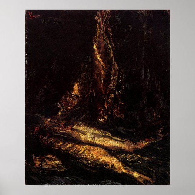 Poster Natureza Morta com Bloaters de Vincent van Gogh (Frente)