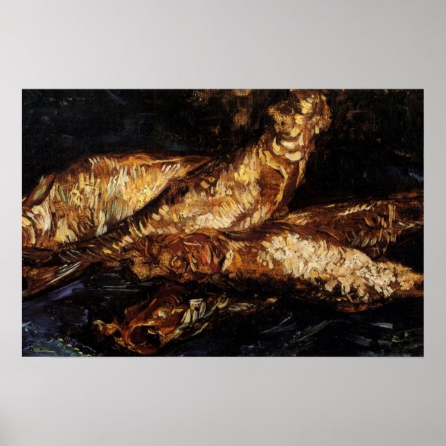Poster Natureza Morta com Bloaters de Vincent van Gogh (Frente)