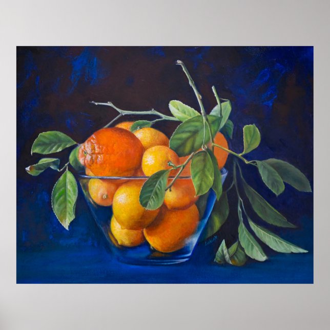 Poster Natureza Morta com Limões e Ramo de Laranja (Frente)