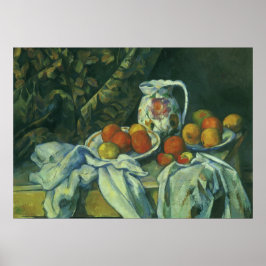 Pôster Natureza Morta, Cortina e Jarro por Paul Cezanne