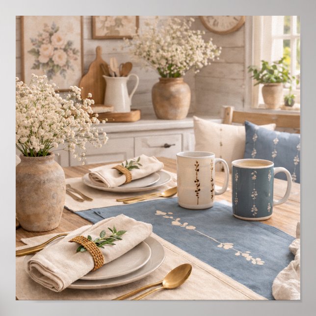 Poster Natureza-Morta da Cozinha da Casa de Campo com Ele (Frente)