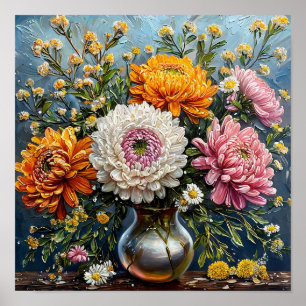 Poster 🌸 Natureza Morta de Flores Silvestres Floral Rúst
