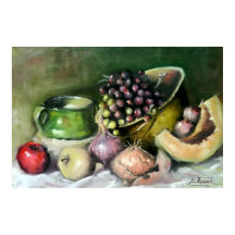 Natureza-Morta de Outono com Frutas e Cebolas: Art