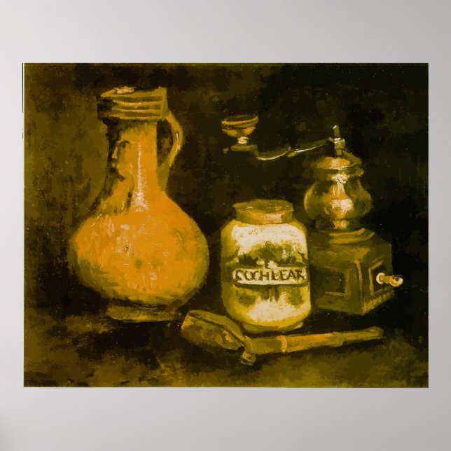 Poster Natureza-morta de Van Gogh com moedor de café, cac (Frente)
