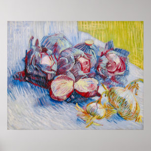 Poster Natureza-morta de Van Gogh com Repolhos e Cebolas