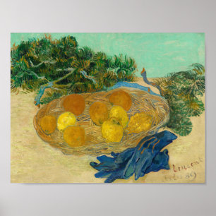 Poster Natureza Morta de Van Gogh Laranjas Limões Luvas A