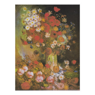 Pôster Natureza-morta floral de Van Gogh Papoulas vermelh