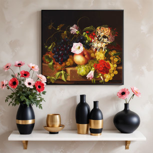 Poster Natureza Morta Frutas e Flores por Adelheid Dietri
