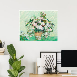 Poster Natureza-Morta Rosas em Vaso por Vincent van Gogh